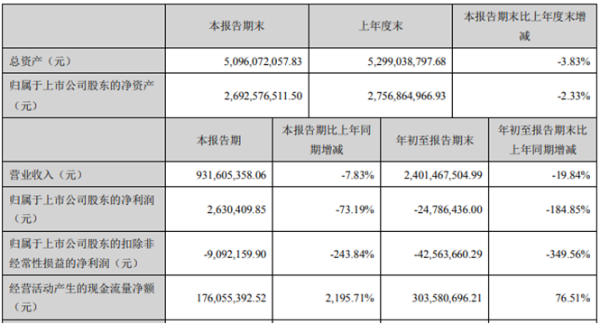 黑芝麻前三季度亏损2478.64万 确认投资收益减少