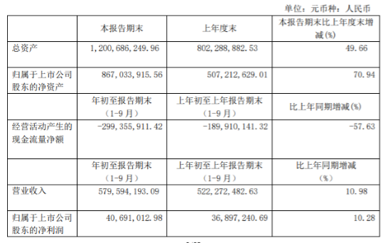 华光新材前三季度净利4069.1万增长10.28% 政府补助增加