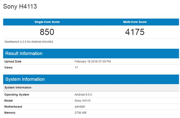 索尼三款新机曝光：骁龙660/安卓8.0 MWC上发布