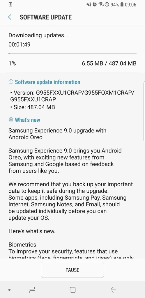 三星终于正式升级安卓8.0！Galaxy S8尝鲜