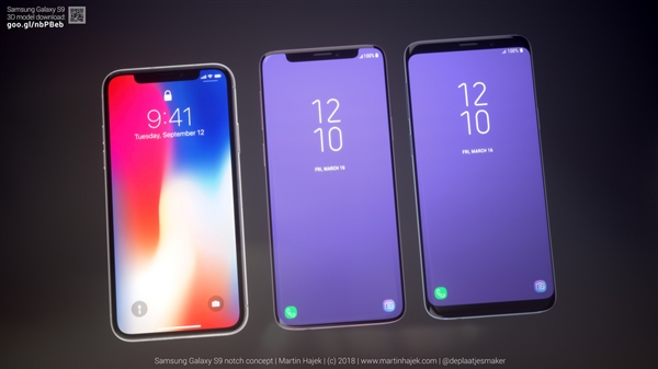 三星S9做成刘海屏什么样？这画面太美 iPhone X给跪！
