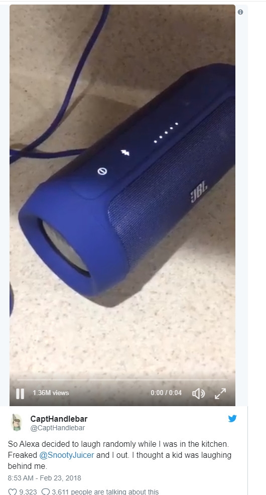 毛骨悚然！亚马逊智能音箱半夜发出怪笑：官方说出真相