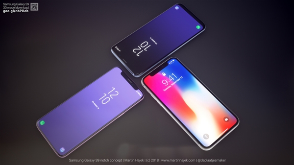 三星S9做成刘海屏什么样？这画面太美 iPhone X给跪！