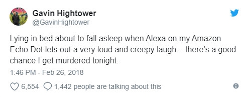 毛骨悚然！亚马逊智能音箱半夜发出怪笑：官方说出真相