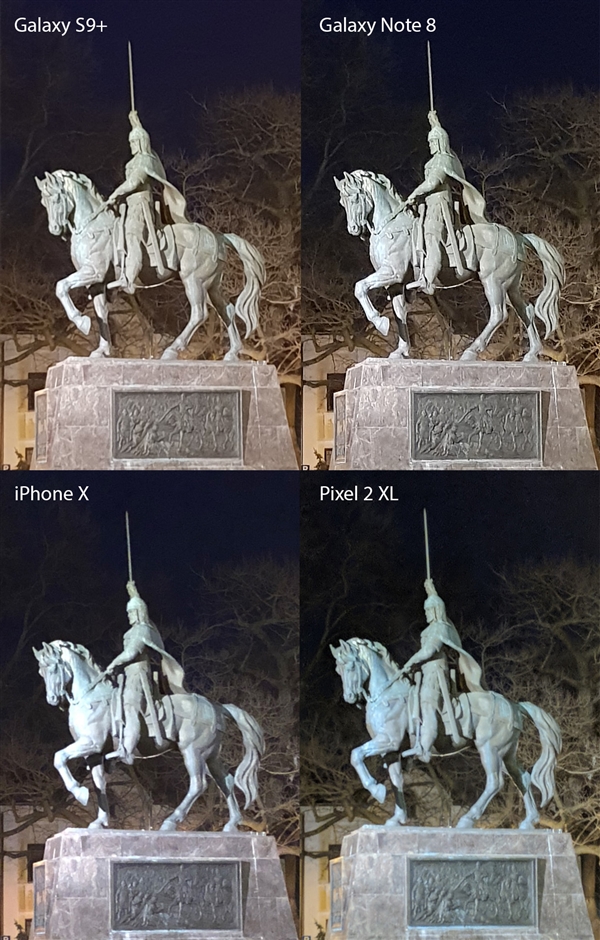 三星S9+/Note 8/iPX/Pixel 2 XL低光拍照对比：第一竟是它！