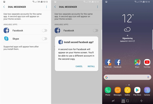 三星S8升安卓8.0后原生支持应用双开:老外用上瘾