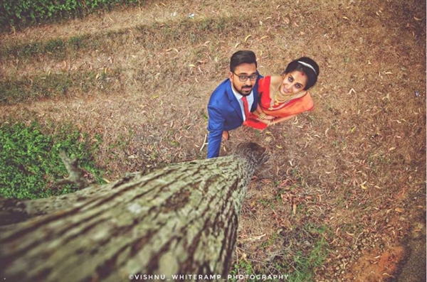 印度摄影师为找最佳角度爬树倒挂拍婚礼照 画面看醉