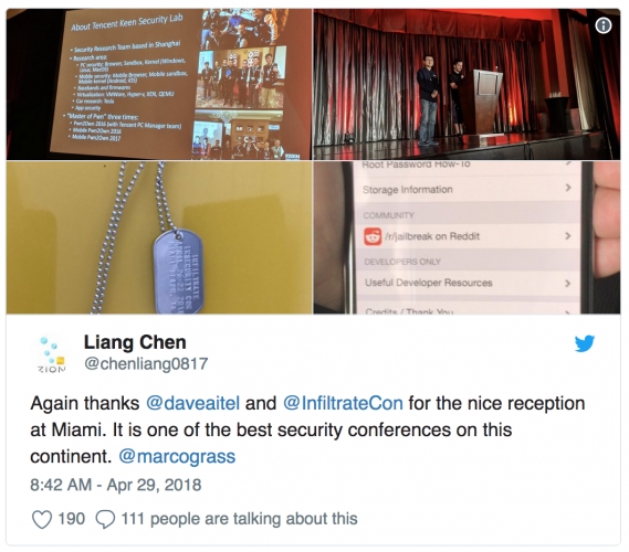 腾讯Keenlab团队成功越狱iPhone X iOS 11.3.1