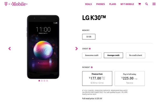 LG K30发布：骁龙425+2G内存 1400元