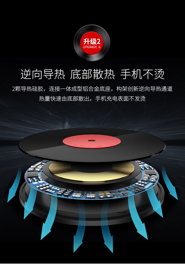 79元！南孚发布新一代致薄黑胶无线充：复古艺术范十足