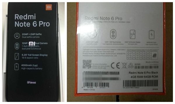 海外曝光红米Note 6 Pro配置：6.26寸刘海屏、骁龙660+四摄