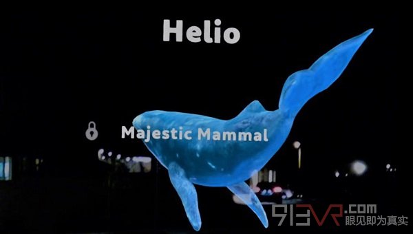 在Magic Leap的Helio浏览器上观看AR鲸鱼