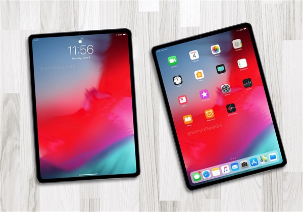 苹果iPad Pro新版曝光：无刘海全面屏+更小体积