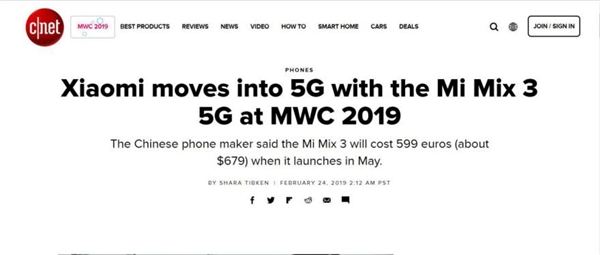 外媒盛赞小米：最便宜的5G手机