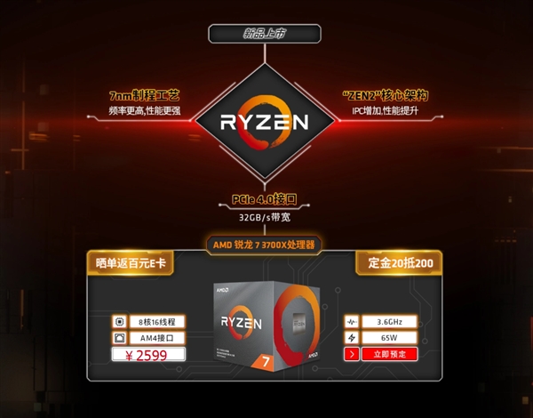 福利魅惑！AMD三代锐龙、RX5700显卡、X570主板上架预售