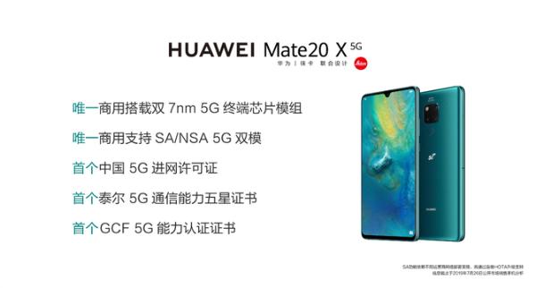 华为首款5G手机Mate20 X 5G 6199元起售：还好，钱包不会瘪