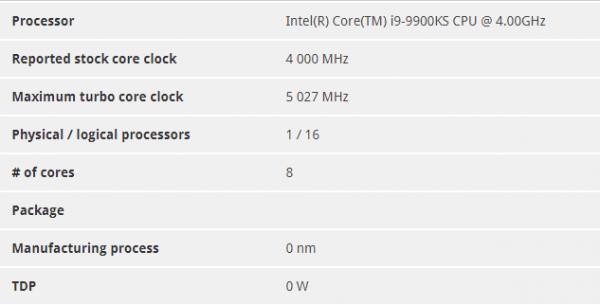 Intel酷睿i9-9900KS处理器性能曝光 8核5GHz提升6%性能