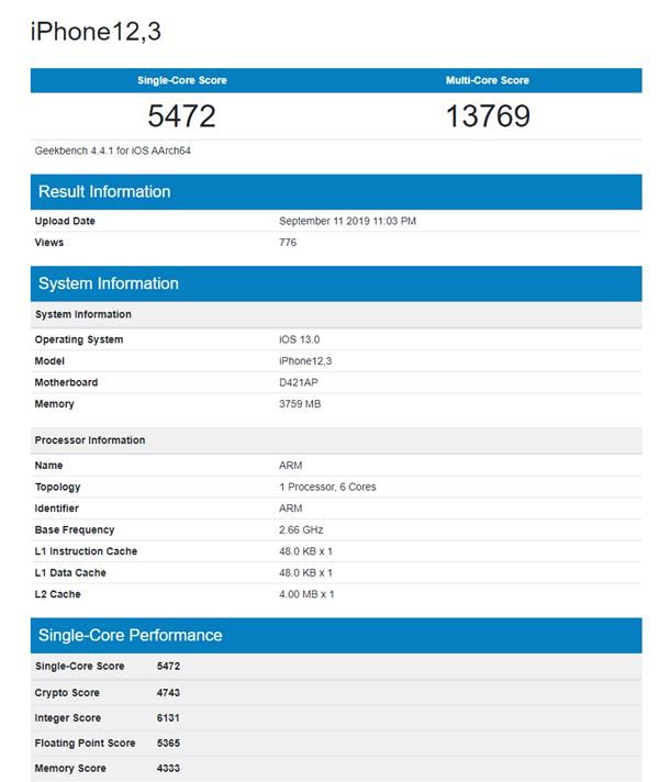 苹果iPhone 11良心大发用上6GB内存？假的 全系标配4GB