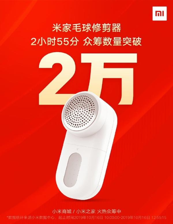 不到3小时！小米众筹新品数量突破2万台