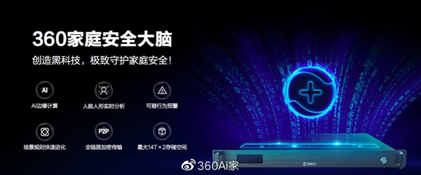 360家庭安全大脑正式发布：可做到16路高清视频实时分析