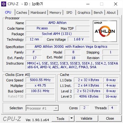 初代Zen处理器 300多块的U值了 初代Zen处理器Athlon 3000G超频到5GHz