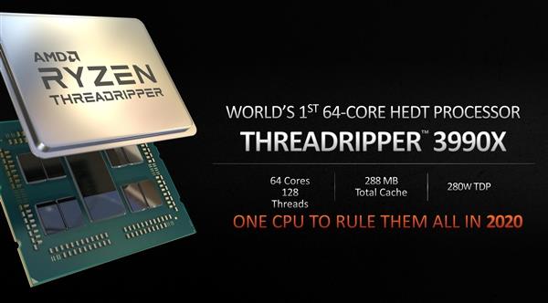 2020最强CPU 传AMD CES发布锐龙Threadripper 3990X 64核处理器