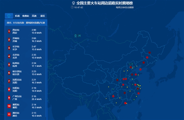 高德地图上线了全国首个春运交通预报系统