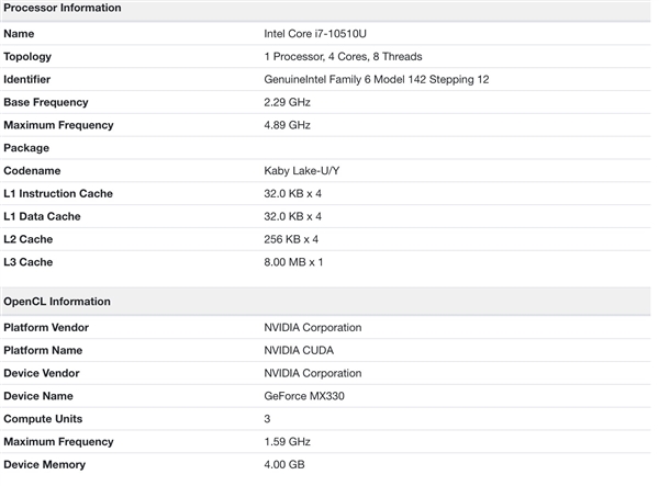 nvidiamx330笔记本显卡首曝继续384个流处理器