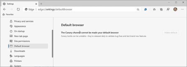 微软建议：不要将新版Edge Canary设置为默认浏览器