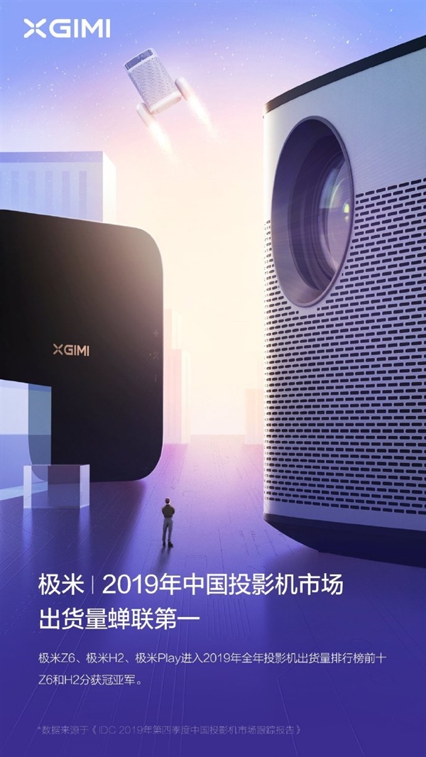 极米2019年蝉联中国投影机市场出货量第一
