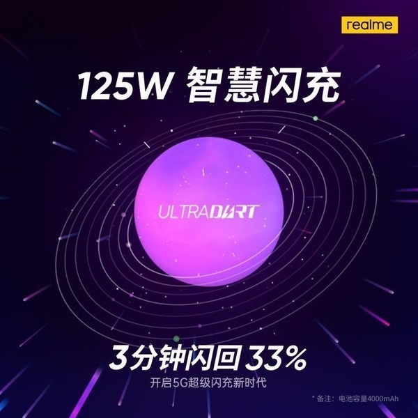 速度快体积小 realme 125W充电器曝光