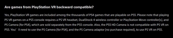 索尼确认PS5 HD Camera不支持PSVR