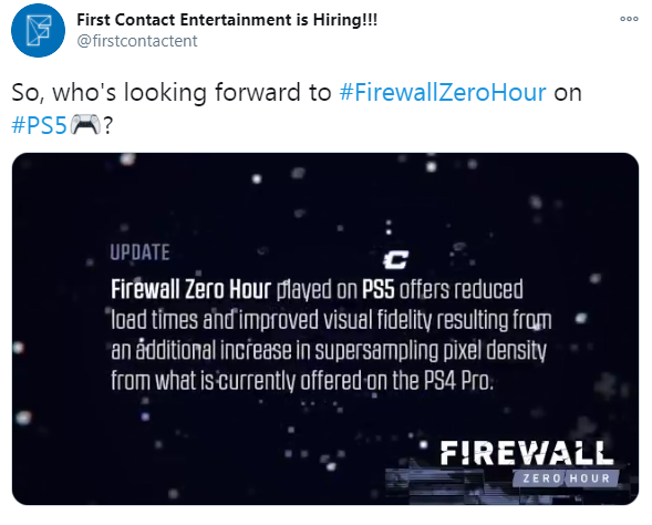 PSVR射击游戏《Firewall Zero Hour》已进行PS5版本优化