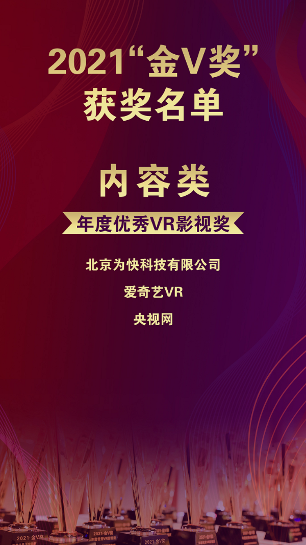 2021虚拟与增强现实产业年会|2021“金V奖”获奖名单正式出炉！