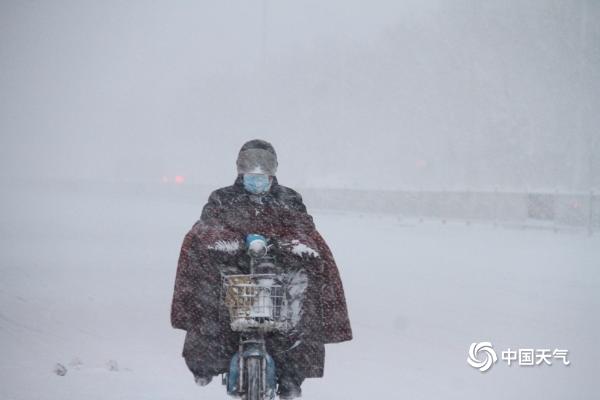 直击山东降雪现场 烟台威海天地一片白茫茫