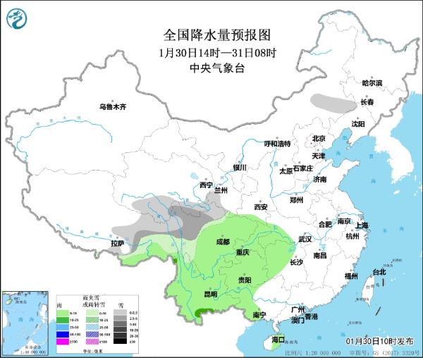 ​青藏高原和东北地区等地有明显降雪