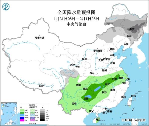 ​青藏高原和东北地区等地有明显降雪