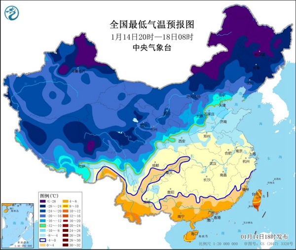 寒潮蓝色预警继续！中东部局地降温超12℃