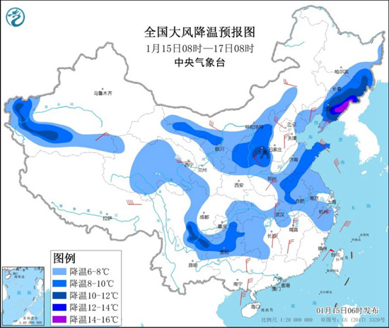 寒潮蓝色预警：东北江南等局地降温将超12℃