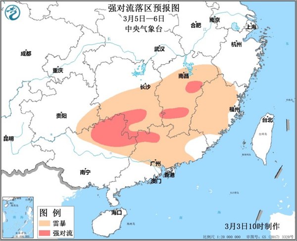 南方将现今年首次区域性强对流天气