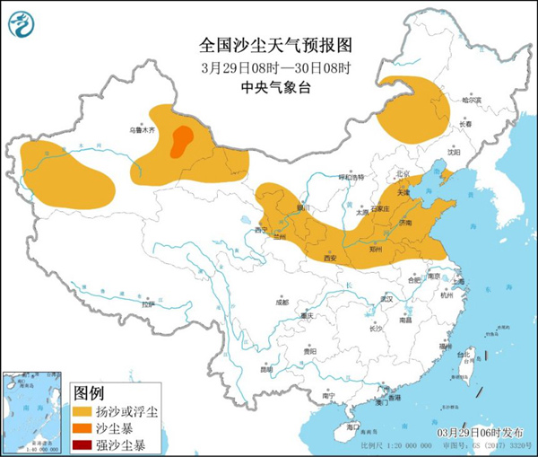 沙尘将南下 长江中下游雨势增强局地暴雨