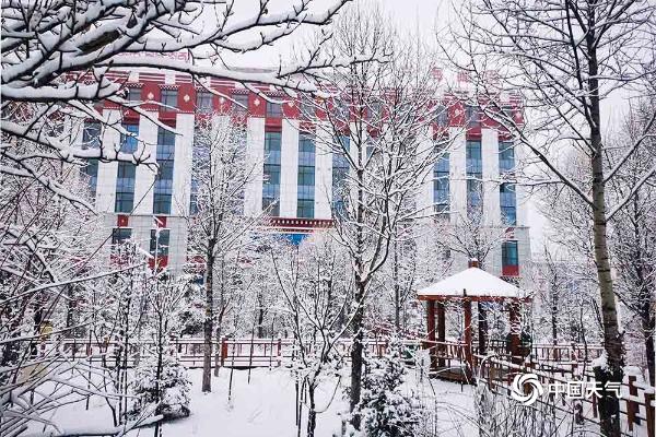 青海南部出现降雪 到处银装素裹仿若童话世界