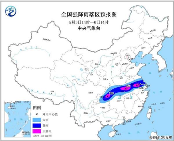 暴雨黄色预警：重庆湖北安徽等局地有大暴雨