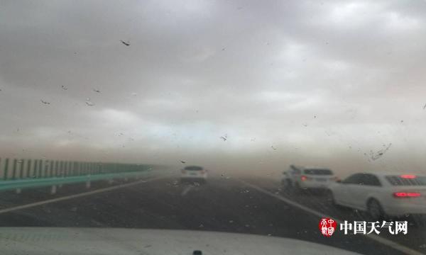 新疆柯坪遭沙尘暴袭击 遮天蔽日一片昏暗