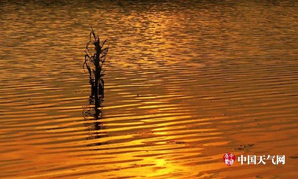 四川广安美丽黄昏 夕阳衬晚霞