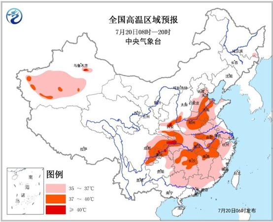 高温黄色预警连发7天 陕西重庆等10省市区局地可达40℃