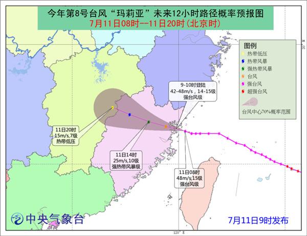 台风“玛莉亚”登陆后将深入福建江西 风灾或大于雨涝