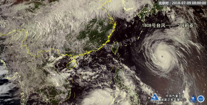 风云四号太空中俯瞰“玛莉亚”  体型庞大风眼清晰