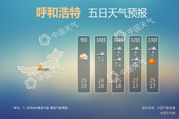 内蒙古未来三天阴雨频繁 呼和浩特包头等地有大雨