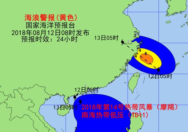 海浪黄色警报：浙江近岸海域将现大浪到巨浪